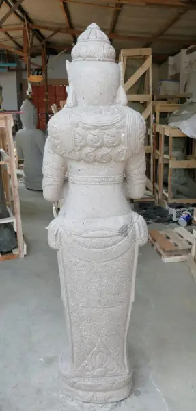 Product image 5 of the product “Standing Dewi Sri, position greetings turning the wheel , 173 cm high riverstone grey ”